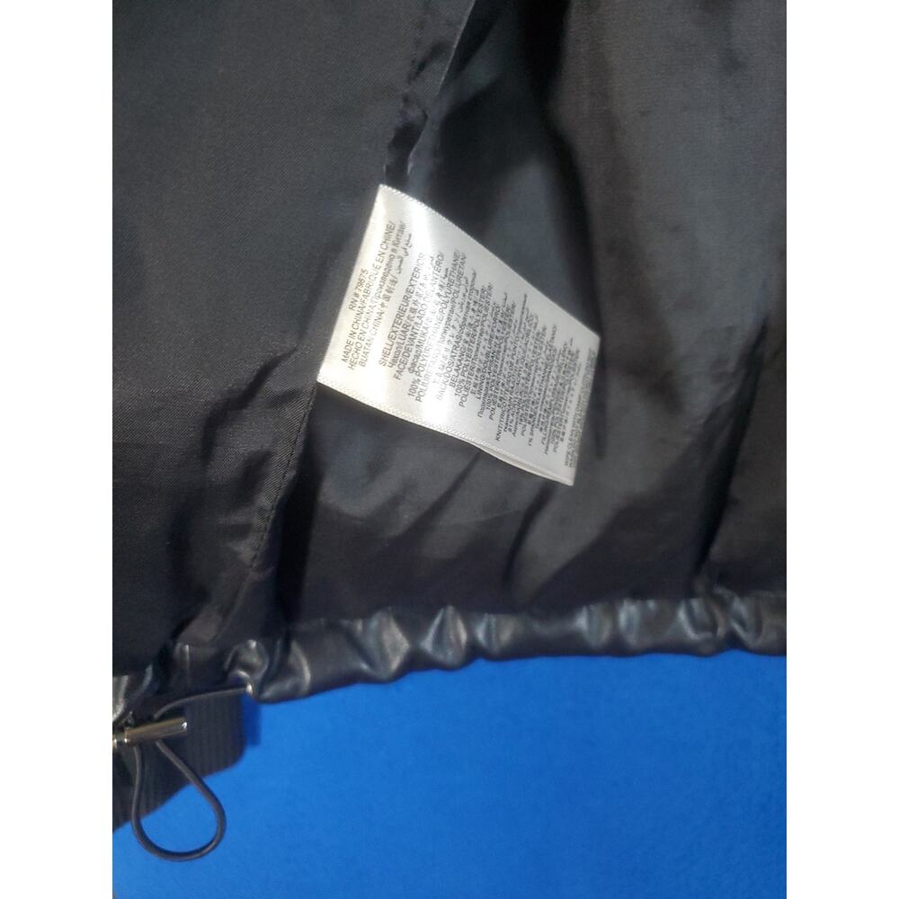 BCBGMAXAZRIA Black Faux Leather Puffer Jacket Womens Small Quilted Winter Coat - Picture 15 of 16
